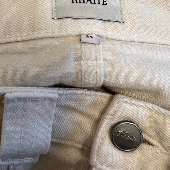 Khaite Caroline Canvas Midi Skirt, White Denim, size 24 - Picture 7 of 11